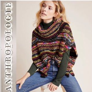 Anthro Piera Knit Turtleneck Poncho